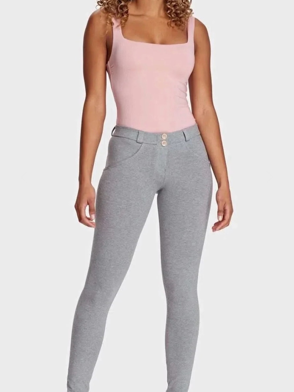 WRUP Fashion - Mid Rise - Full Length - Melange Grey